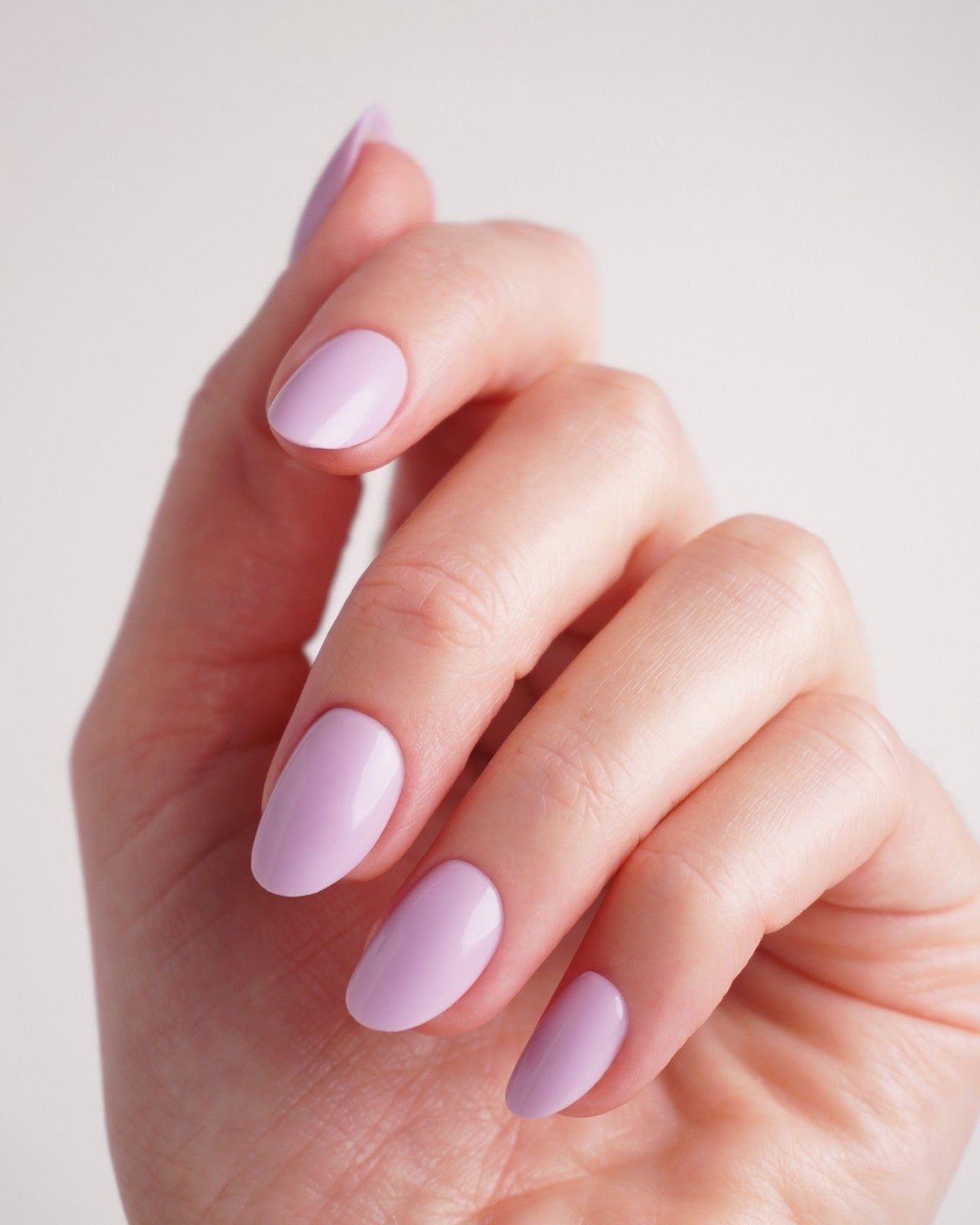 Lavender Mist Courte Arrondie Press On en Gel Souple