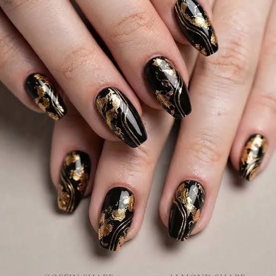 New Year Visual Idea New Year Visual Idea — Winter Gold Nails