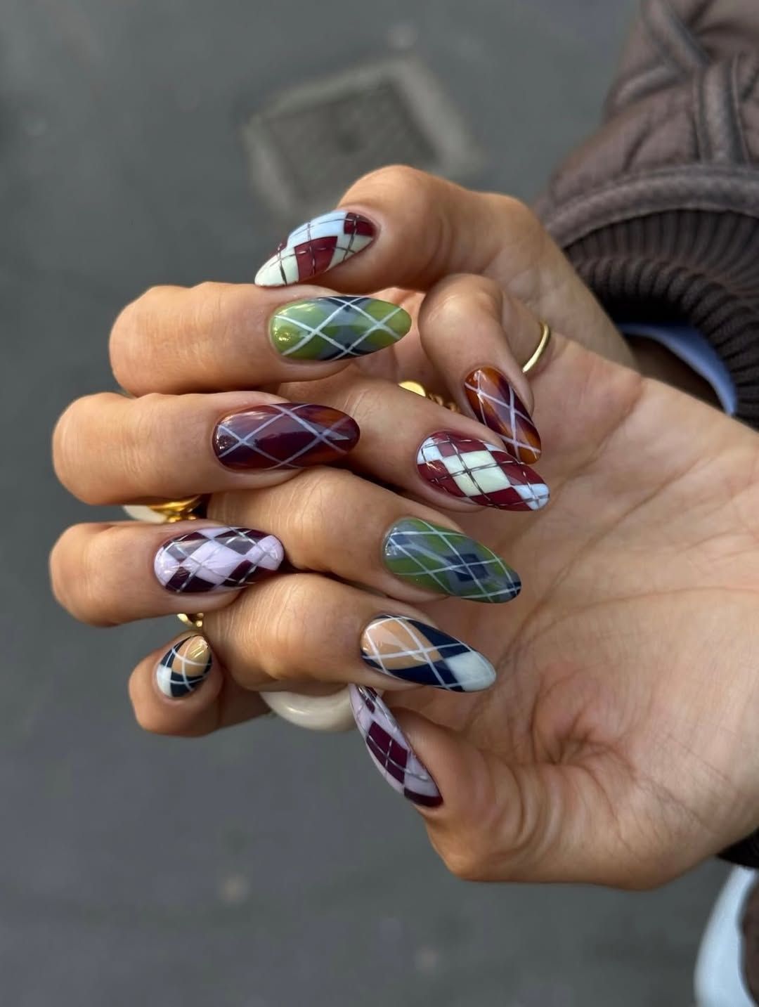 Mixed Plaid Patterns Mixed Plaid Patterns — Winter Nails for School