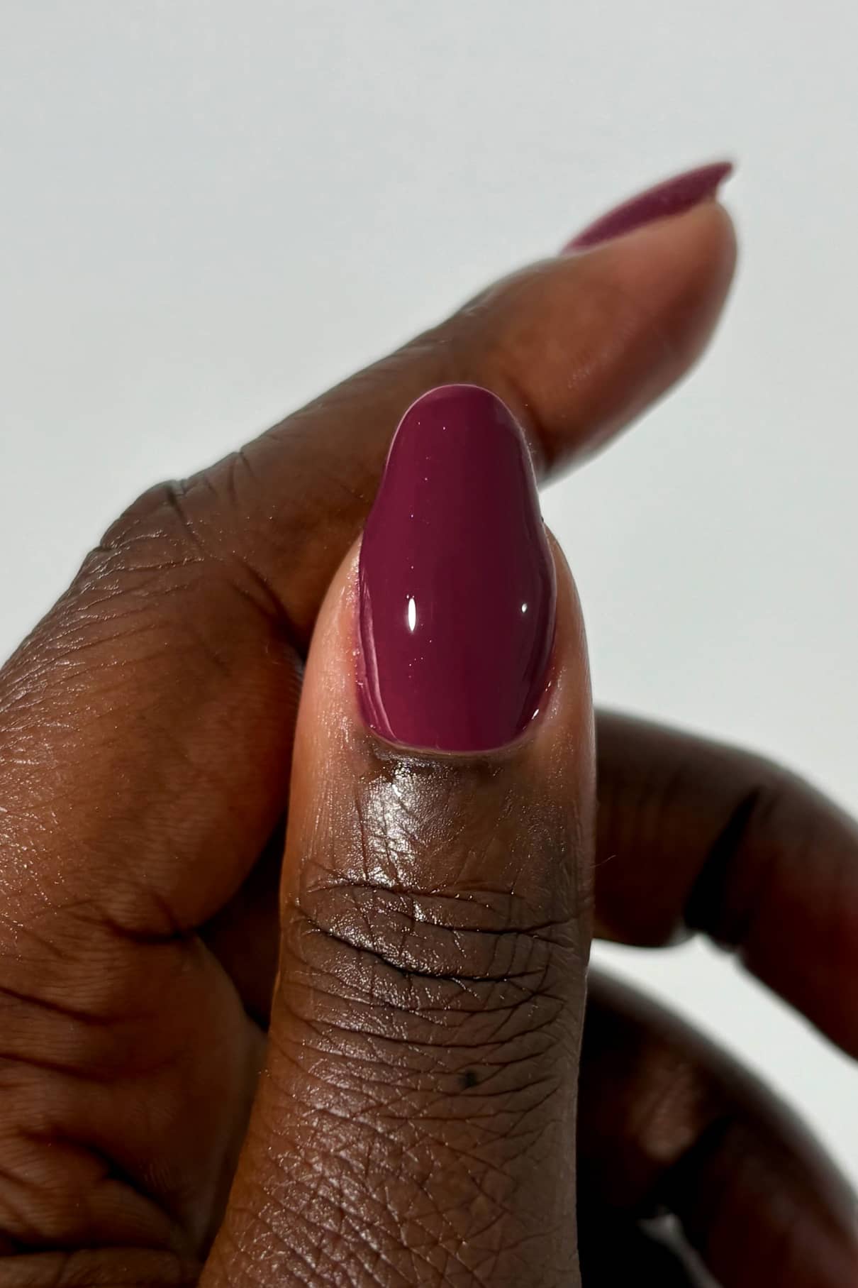 Short Oval Deep Ruby Red Short Oval Deep Ruby Red — Winter Nail Colors for Dark Skin
