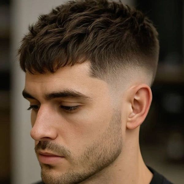 Short Fade With Neat Textured Fringe — Winter Haircuts for Men