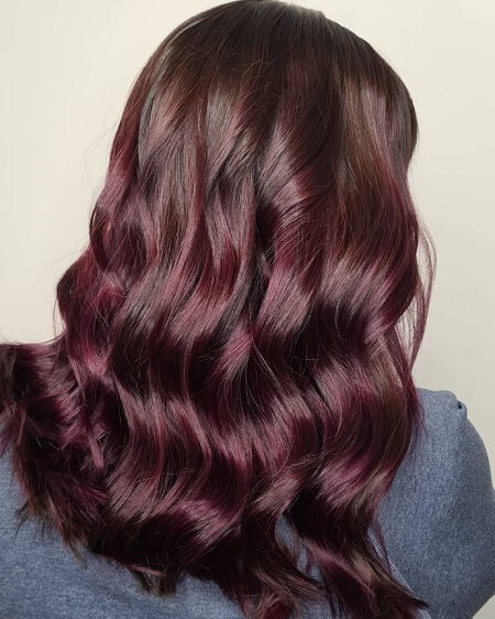 Rich Glossy Cherry Cola Back View Rich Glossy Cherry Cola Back View — Cherry Cola Hair Color