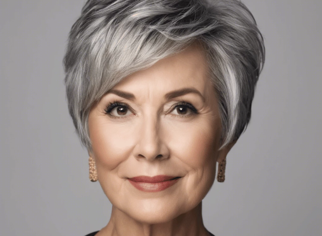 Textured Wavy Grey Pixie Cut — Winter Hairstyles for Women Over 40