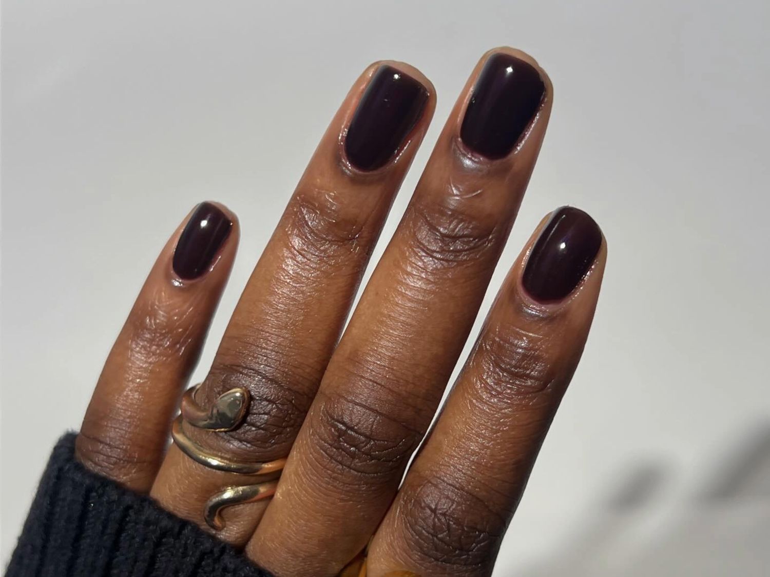 Deep Plum Dark Glossy Nails Deep Plum Dark Glossy Nails — Winter Nail Colors for Women Over 70