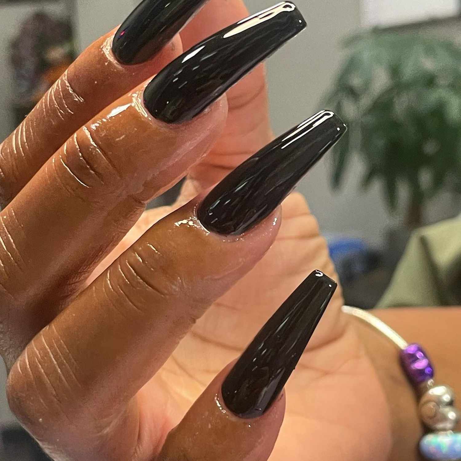 None Visual Idea — Long Winter Coffin Nails