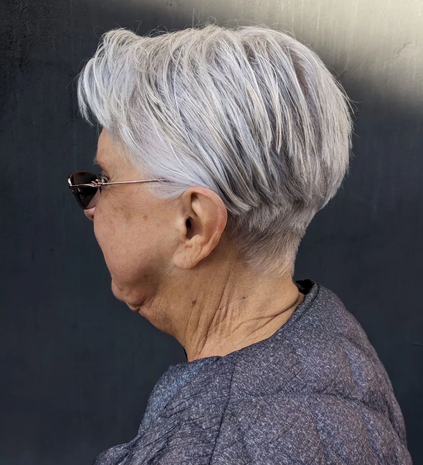 Silver Bob With Stacked Volume Silver Bob With Stacked Volume — Winter Haircuts for Women Over 70
