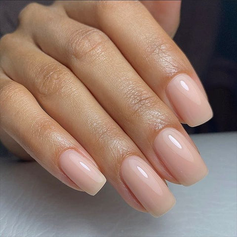 Medium Square Sheer Milky Nude Medium Square Sheer Milky Nude — Winter Nail Colors for Dark Skin