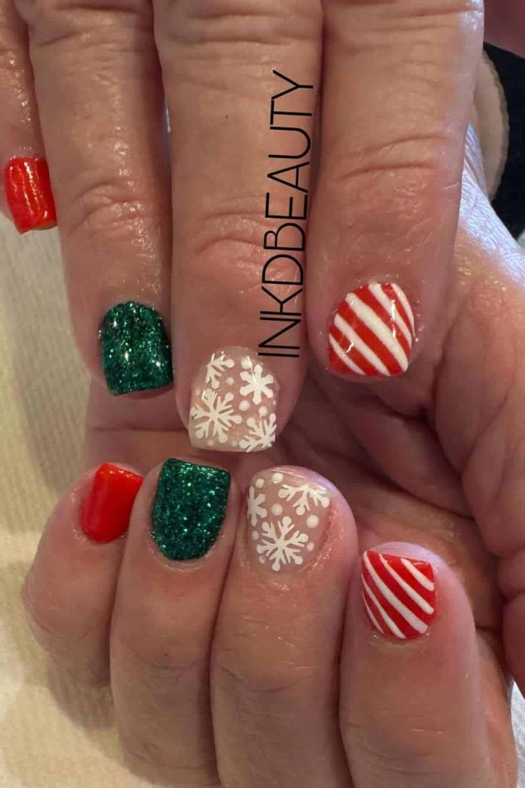 Neat Application Clear Designs Visual Idea Neat Application Clear Designs Visual Idea — Red and Green Christmas Nails 2026