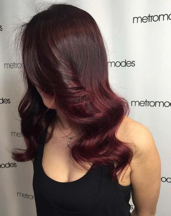 No Bangs Burgundy With Red Undertones No Bangs Burgundy With Red Undertones — Burgundy Hair Color