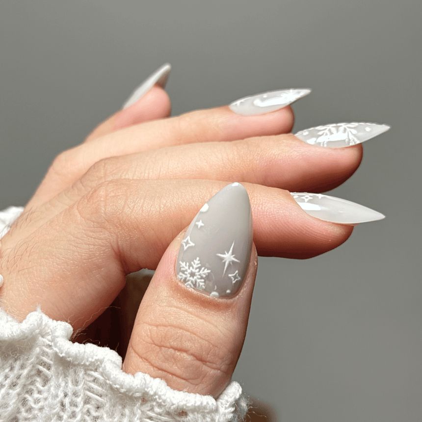 Matte Visual Idea Matte Visual Idea — Short Christmas Almond Nails 2026