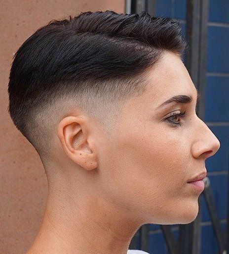 Dark Brown Pixie With Sharp Fade Dark Brown Pixie With Sharp Fade — Short Winter Haircuts