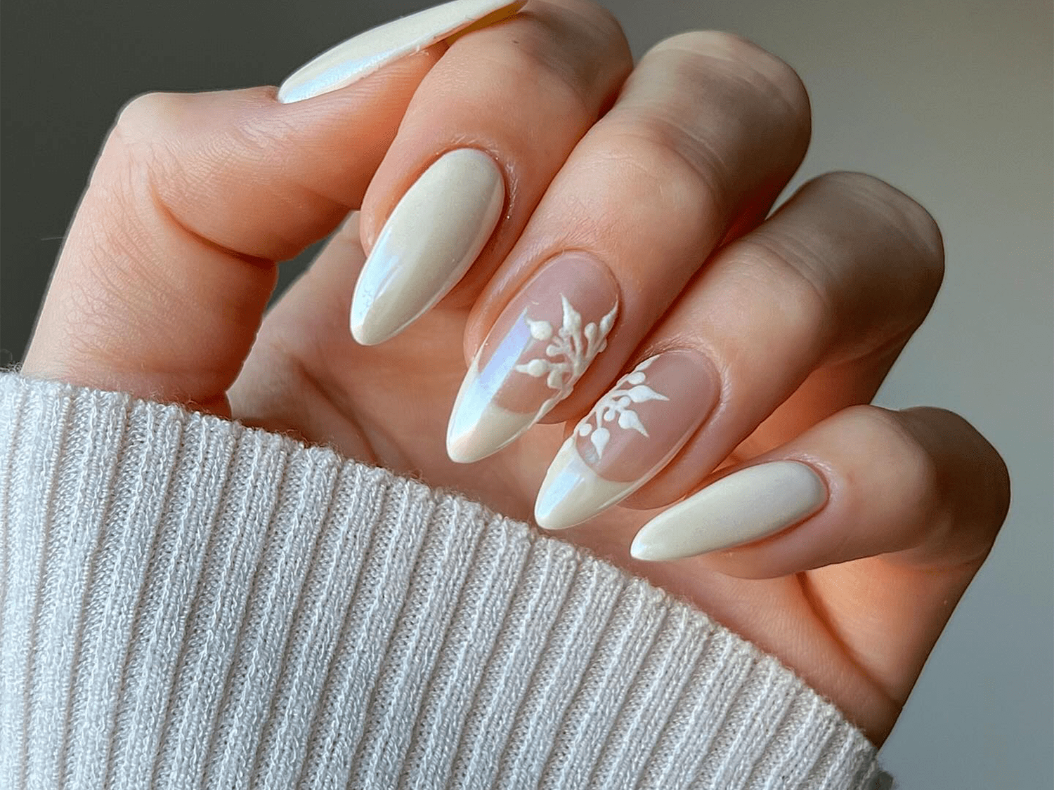 Short Square Pink French with Silver Stars Short Square Pink French with Silver Stars — Subtle Christmas Nails 2026