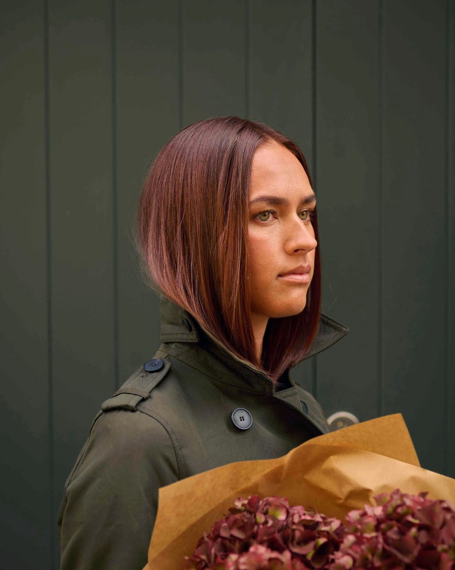Deep Auburn With Rose Gold Highlights Deep Auburn With Rose Gold Highlights — Winter Hair Colors