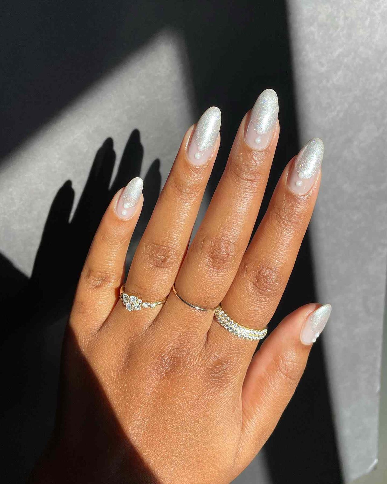 Small Pearls And Subtle Shimmer Visual Idea Small Pearls And Subtle Shimmer Visual Idea — Winter Pearl Nails