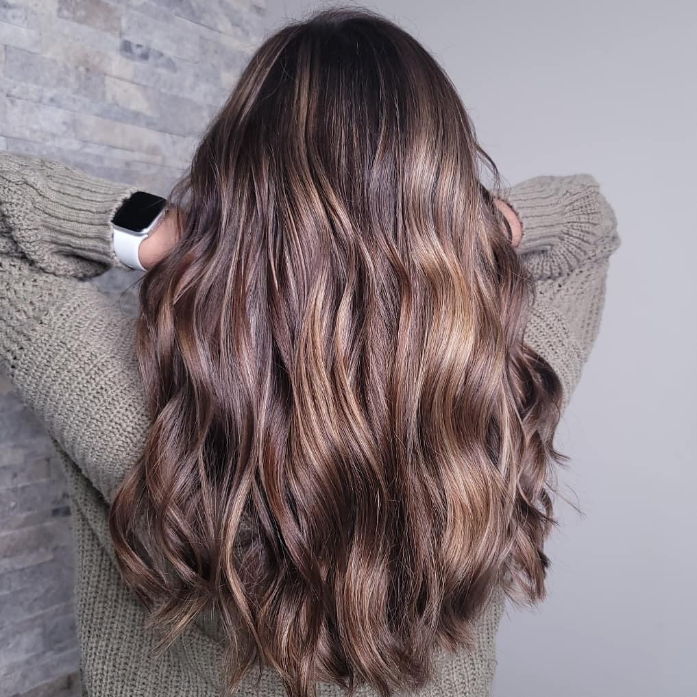 Chocolate Brown With Warm Balayage Chocolate Brown With Warm Balayage — Winter Brown Hair Colors