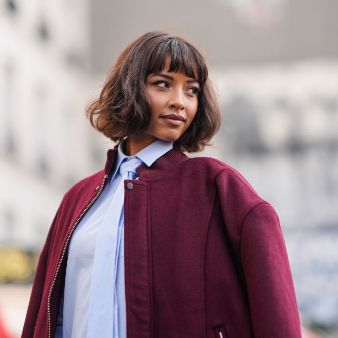 Chin-Length Bob Full Bangs Waves Chin-Length Bob Full Bangs Waves — Winter Bob Haircuts