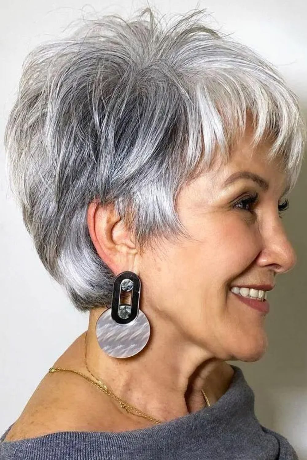 Textured Salt and Pepper Pixie Textured Salt and Pepper Pixie — Winter Haircuts for Women Over 60