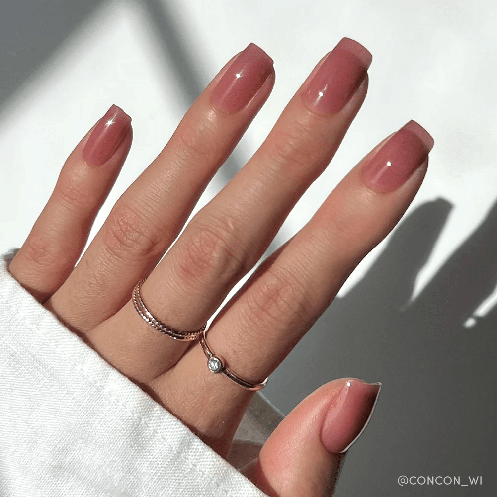 Delicate Sheer Dusty Rose Short Square Nails Delicate Sheer Dusty Rose Short Square Nails — New Years Square Nails 2027