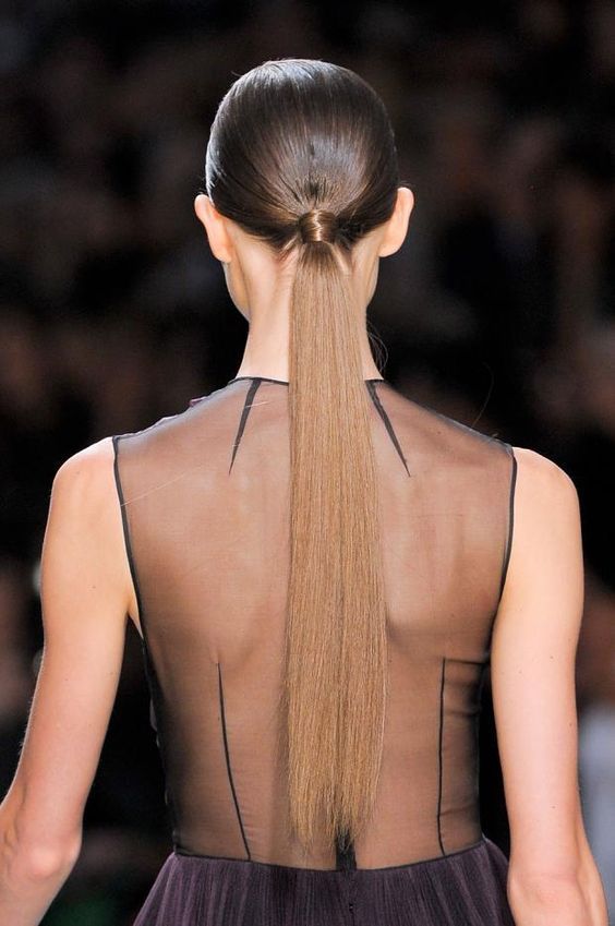 Sleek Mid-Back Brown Ponytail Sleek Mid-Back Brown Ponytail — Winter Ponytail Hairstyles
