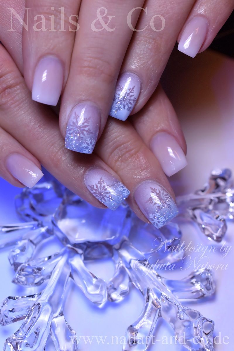 Nude to Pale Blue Ombre Sparkle Nude to Pale Blue Ombre Sparkle — Sparkly Winter Nails