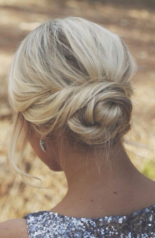 Textured Platinum Blonde Bun — Winter Wedding Guest Hairstyles