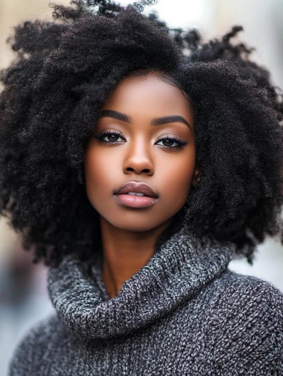 Voluminous Coily Afro Voluminous Coily Afro — Winter Haircuts for Black Women