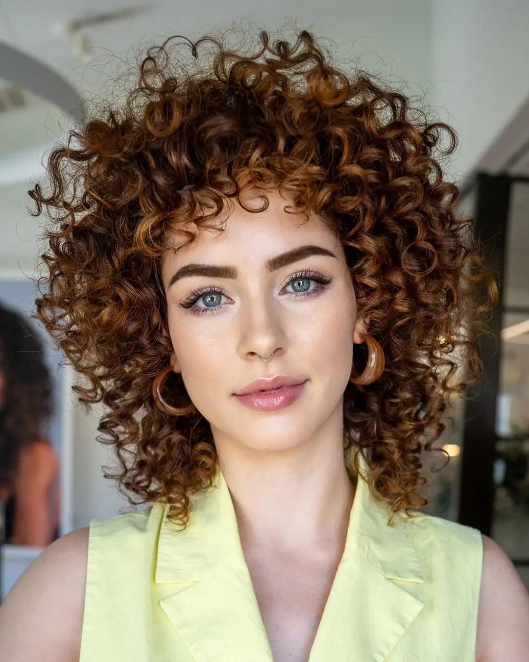 Vibrant Auburn Curly Shag Vibrant Auburn Curly Shag — Winter Hairstyles for Curly Hair