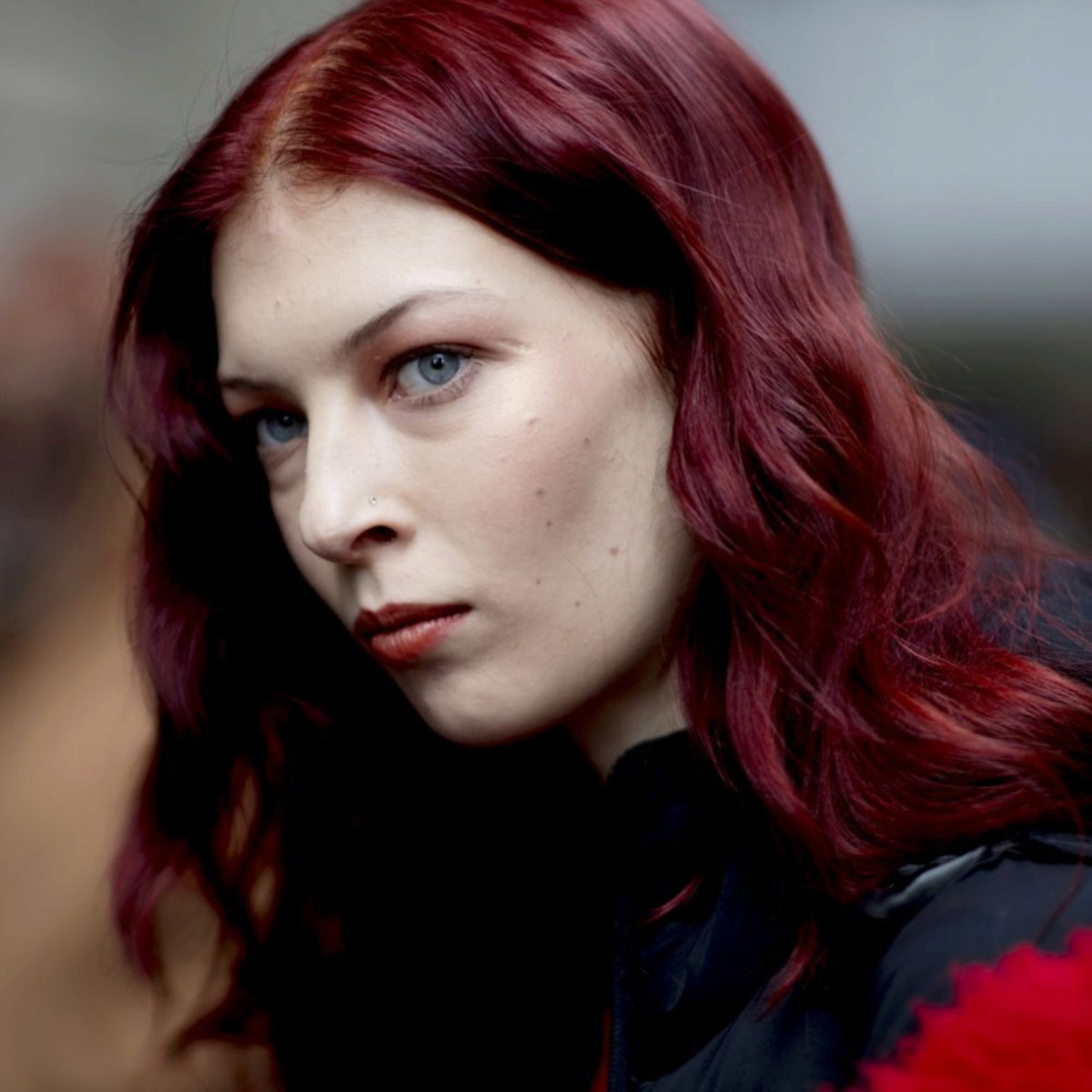 Deep Red With Blue Undertones Deep Red With Blue Undertones — Winter Hair Colors for Blue Eyes