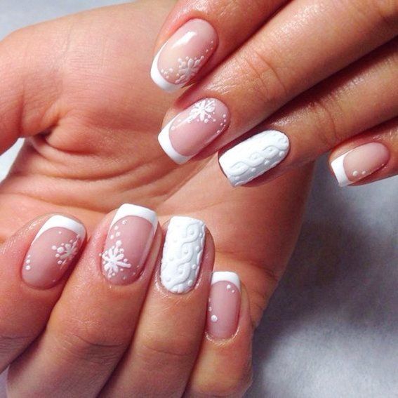 Cable-Knit Texture Winter French Tips Cable-Knit Texture Winter French Tips — New Years French Tip Nails 2027