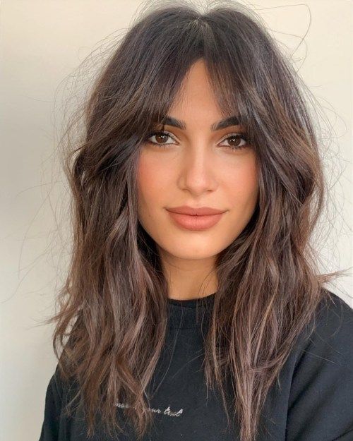 Long Shag With Full Bangs — Winter Haircuts for Oval Faces