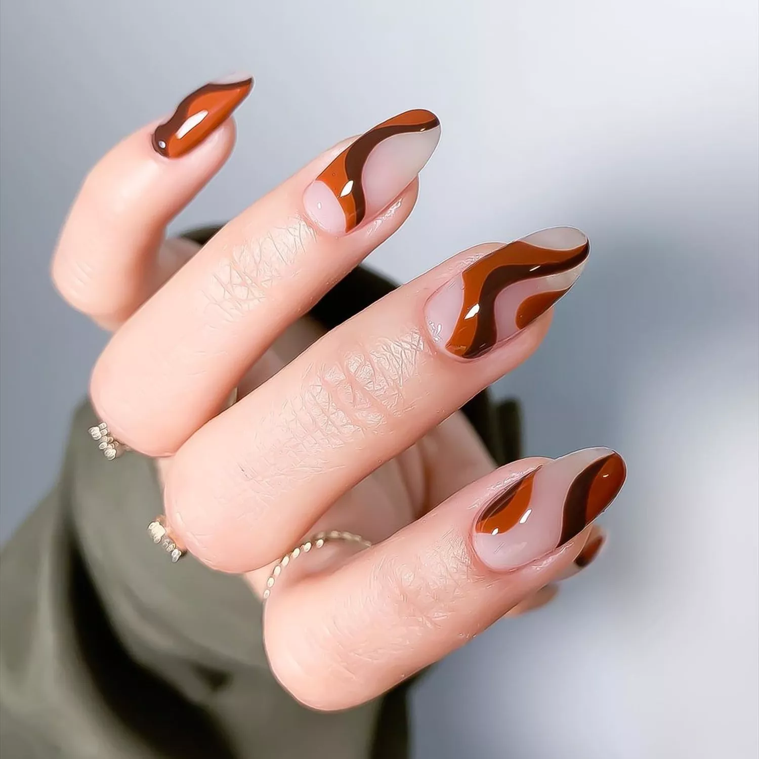 Swirls On All Nails Visual Idea Swirls On All Nails Visual Idea — Chocolate Brown Nails