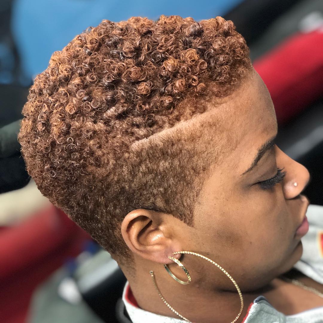 Short Cut with Copper Highlights — Winter Hairstyles for Black Women