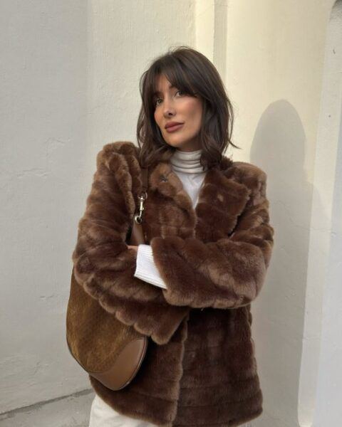 Layered Dark Brown Lob With Volume — Winter Hairstyles for Thin Hair