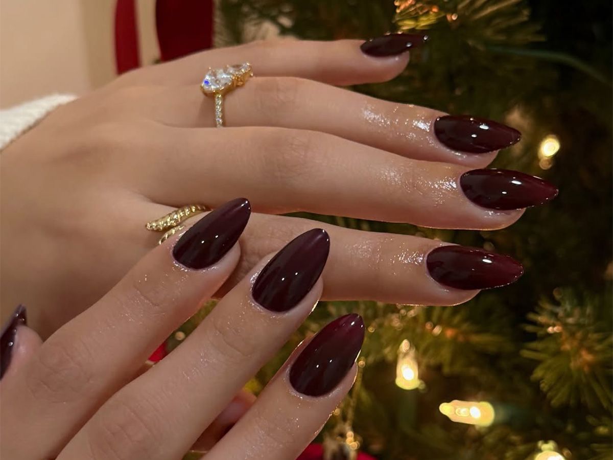Purple Glitter Rhinestone Square Nails Purple Glitter Rhinestone Square Nails — Holiday Party Nails 2026