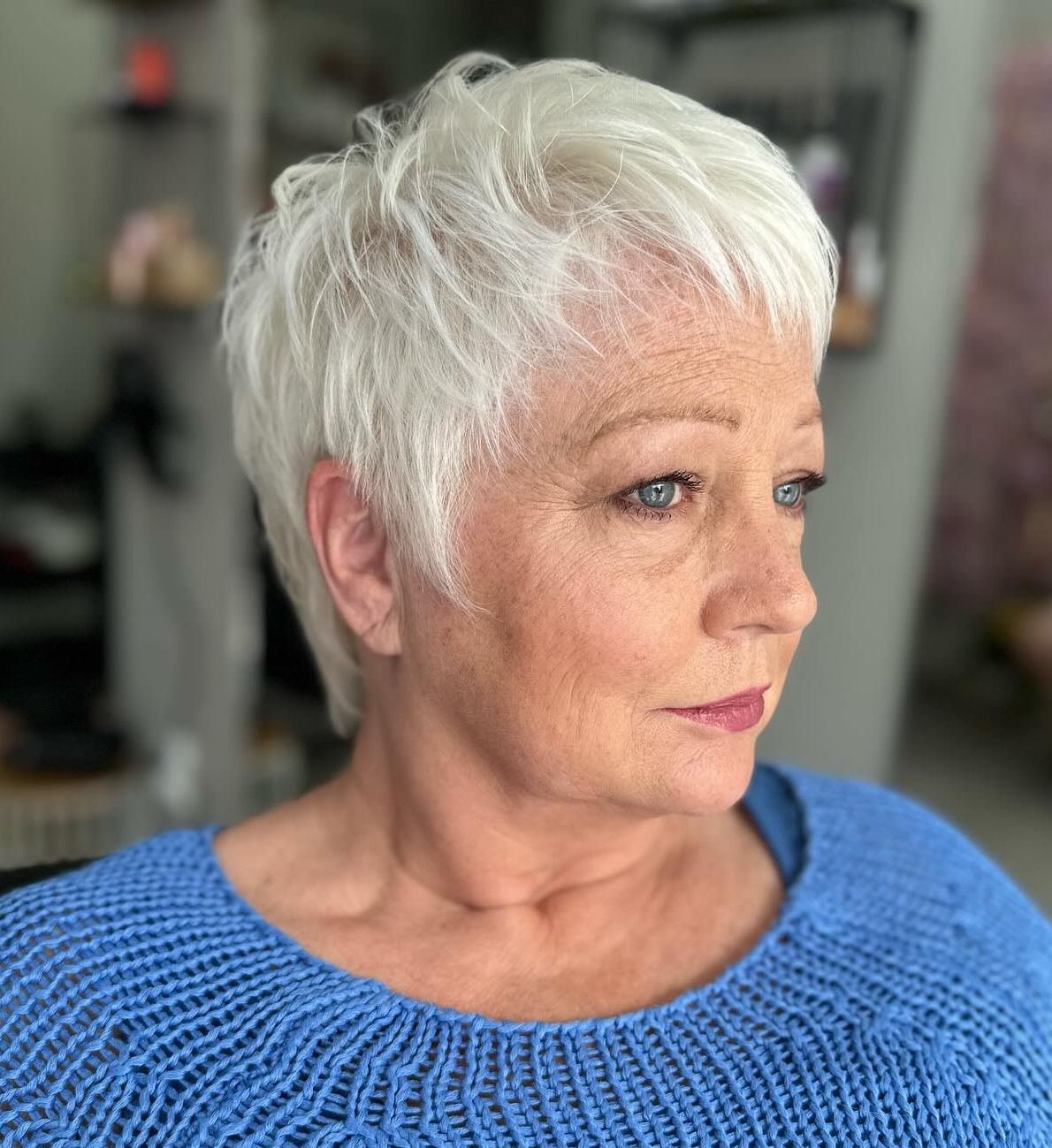 White Pixie With Textured Top White Pixie With Textured Top — Winter Haircuts for Women Over 70