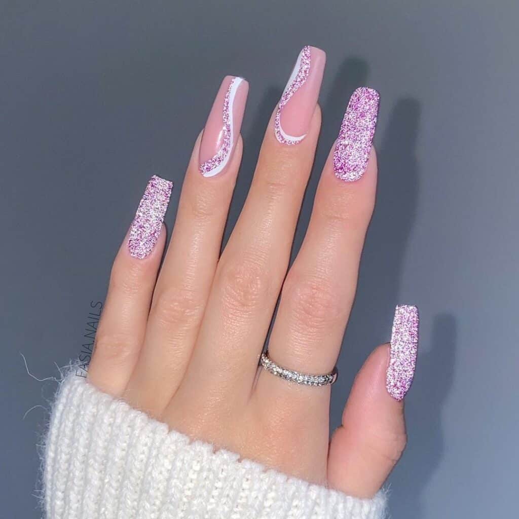 Dense Glitter With Glossy Accents Visual Idea Dense Glitter With Glossy Accents Visual Idea — New Years Coffin Nails 2027