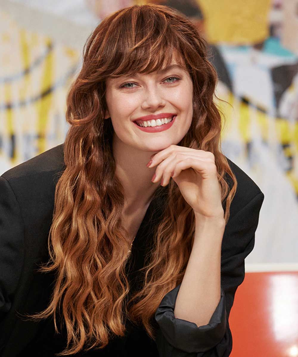 Loose Waves Mid-Back With Wispy Side Bangs — Winter Hairstyles with Bangs