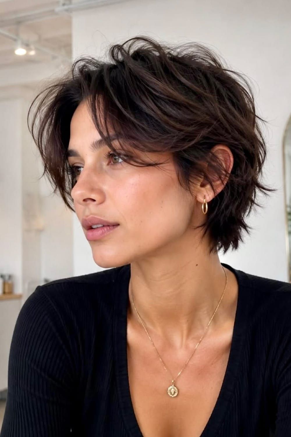 Textured Pixie Shag with Wispy Bangs Textured Pixie Shag with Wispy Bangs — Winter Hairstyles for Short Hair