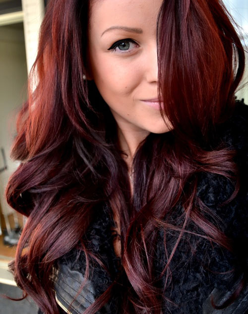 Collarbone Deep Red with Subtle Undertones Collarbone Deep Red with Subtle Undertones — Winter Ombre Hair