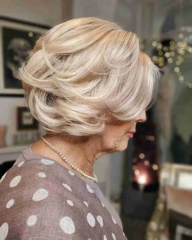 Voluminous Light Blonde Bob Voluminous Light Blonde Bob — Winter Haircuts for Women Over 70