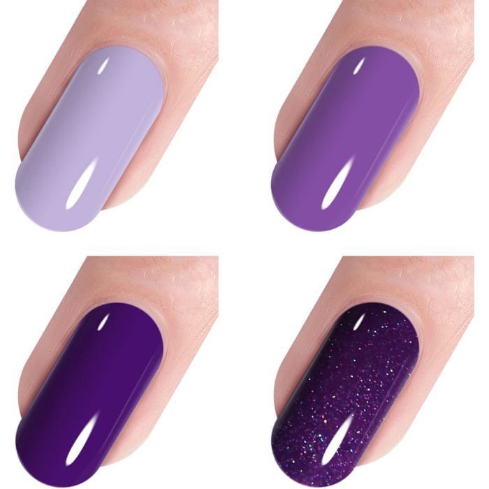 Glossy Glitter Visual Idea Glossy Glitter Visual Idea — Winter Lavender Nails