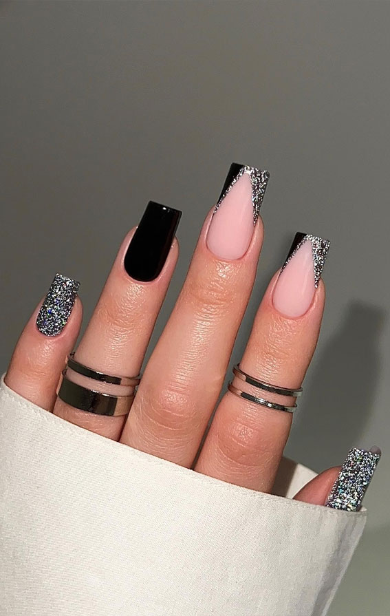 Glossy High Glitter Density Visual Idea Glossy High Glitter Density Visual Idea — New Years Square Nails 2027