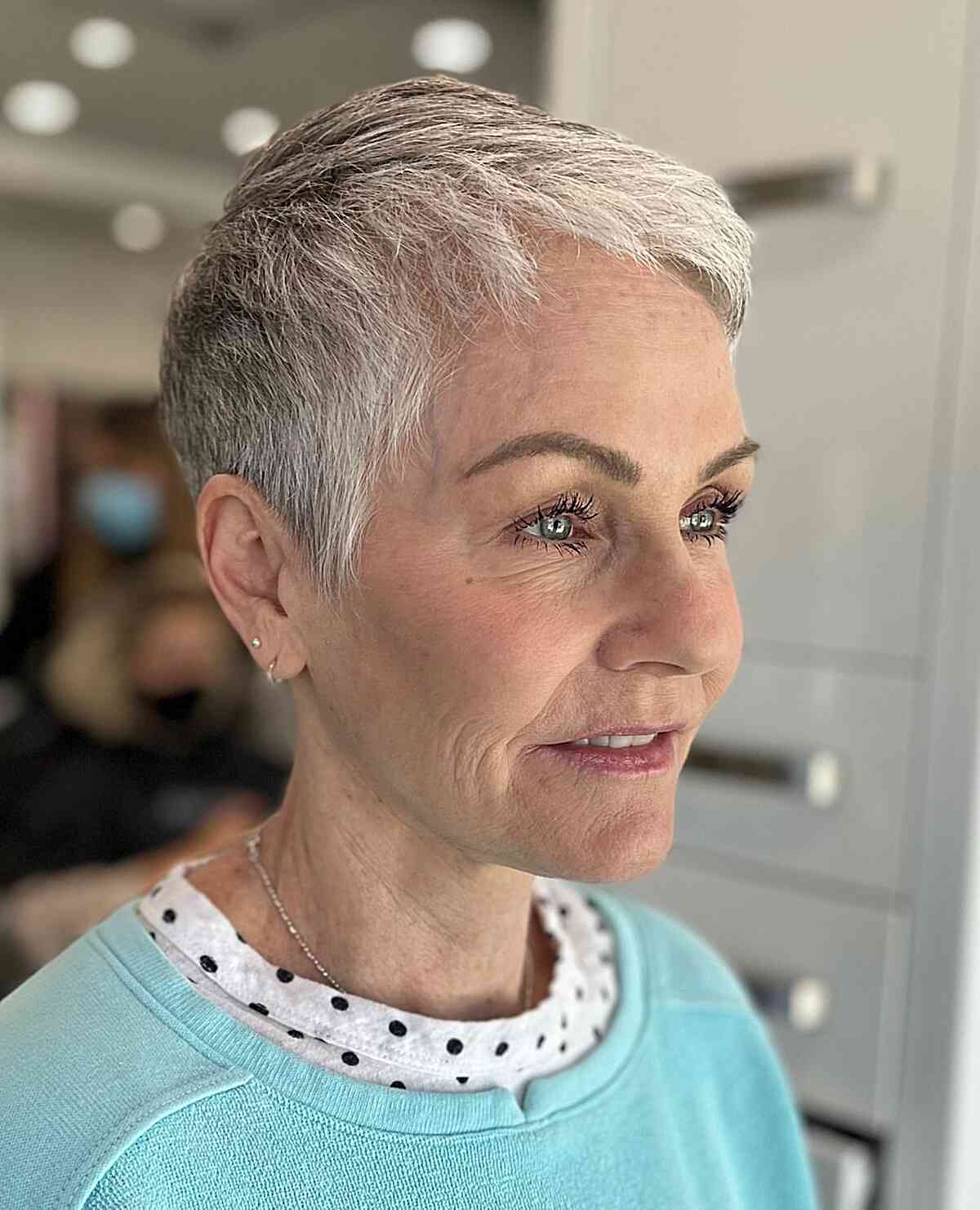 Smooth Grey Pixie Volume Smooth Grey Pixie Volume — Winter Pixie Haircuts