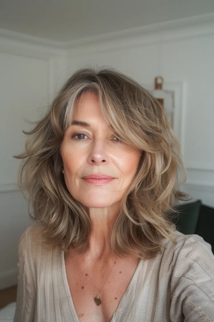 Wavy Shag with Face-Framing Layers — Winter Hairstyles for Women Over 50