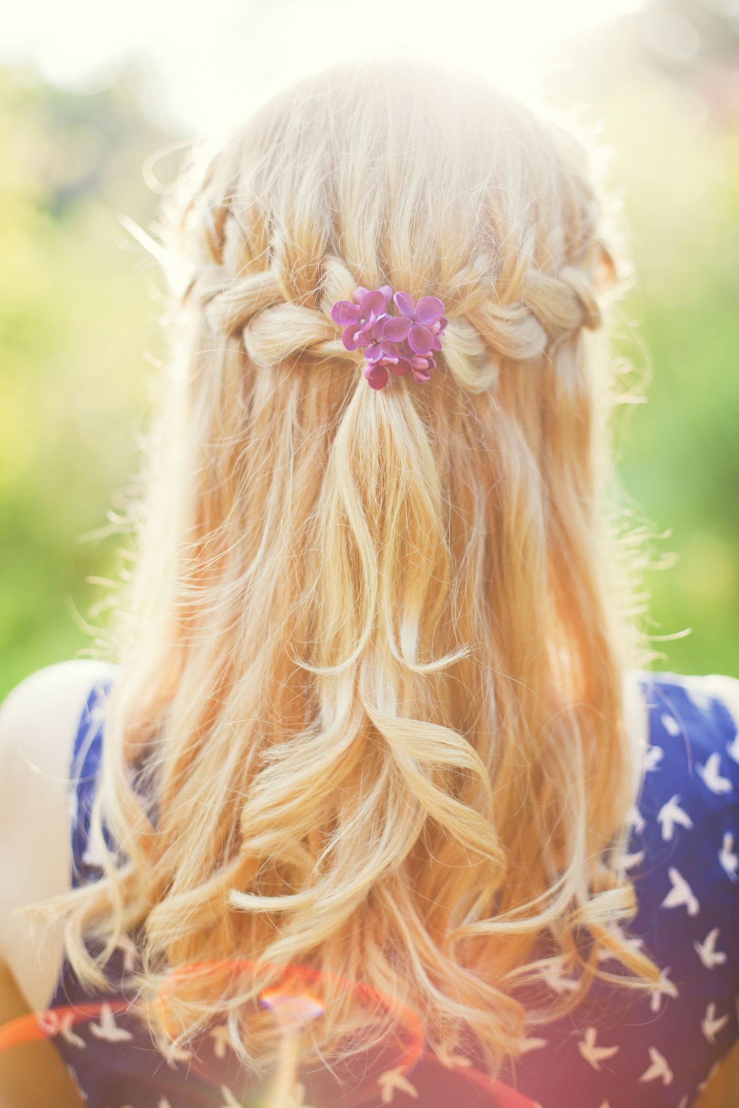 Blonde Braided Half Up With Flower Blonde Braided Half Up With Flower — Winter Party Hairstyles