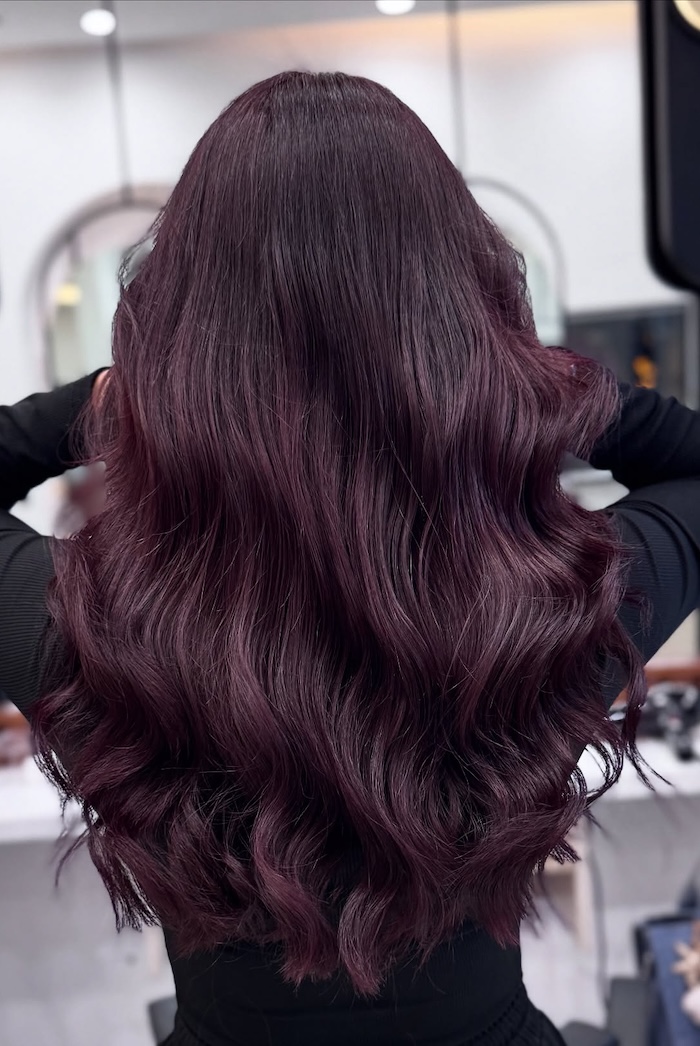 Deep Garnet Wine Waves Deep Garnet Wine Waves — Dark Winter Hair Colors