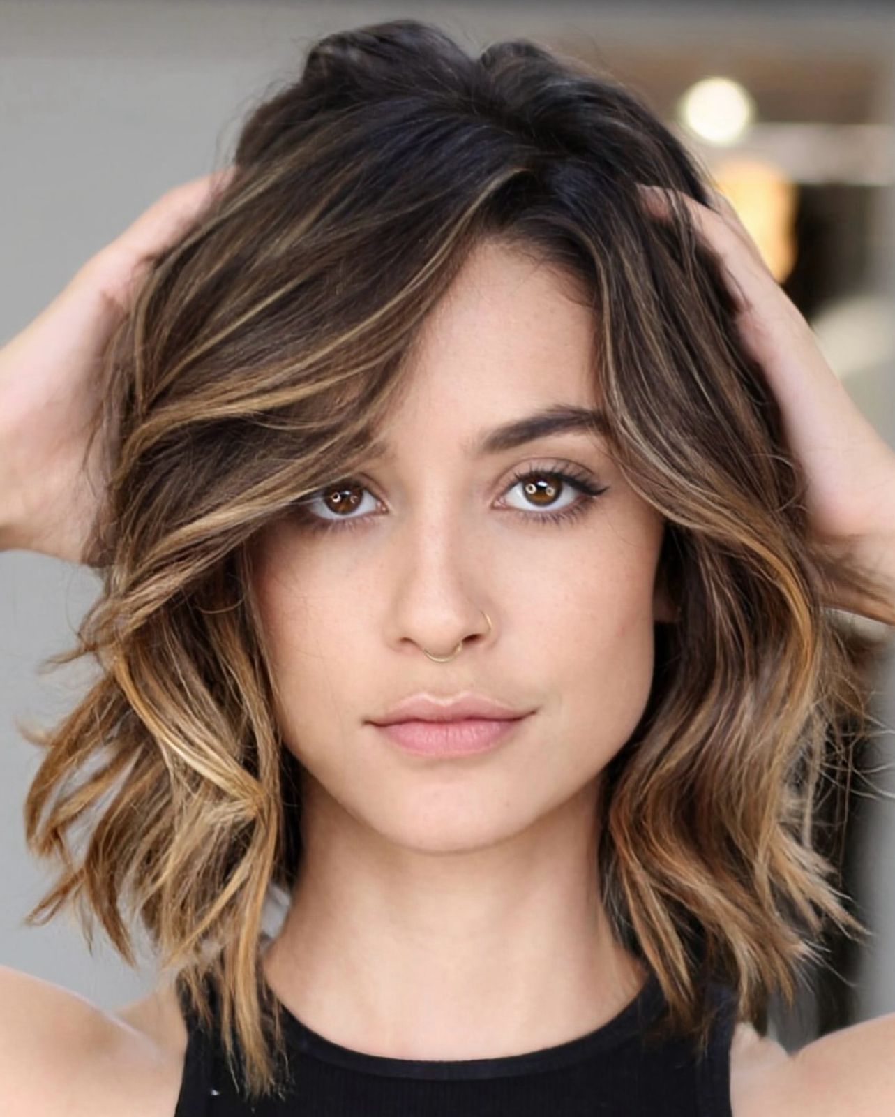 Textured Chin Bob With Wispy Bangs — Winter Haircuts for Square Faces