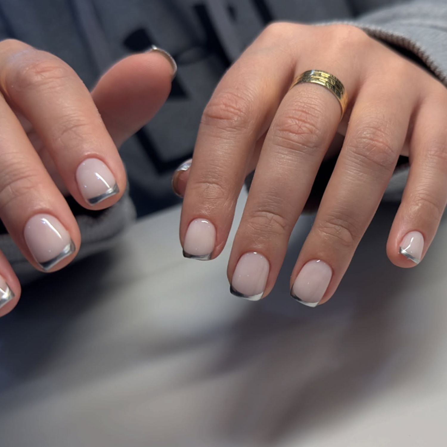 Metallic Visual Idea — Simple New Years Nails 2027