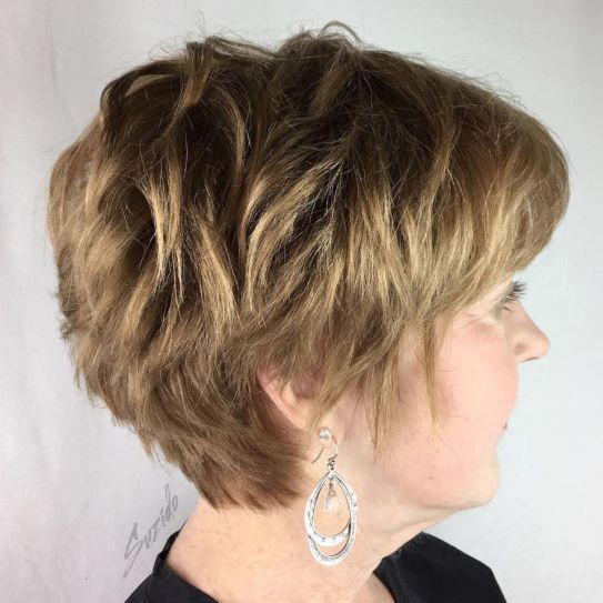 Chin Length Textured Bob With Side Bangs Chin Length Textured Bob With Side Bangs — Winter Hairstyles for Women Over 70
