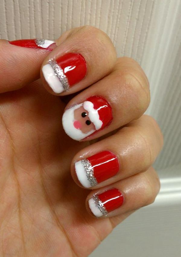 Santa Face French Tip Square Nails Santa Face French Tip Square Nails — Christmas Nails for Teens 2026